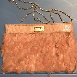 ASOS blush feather purse